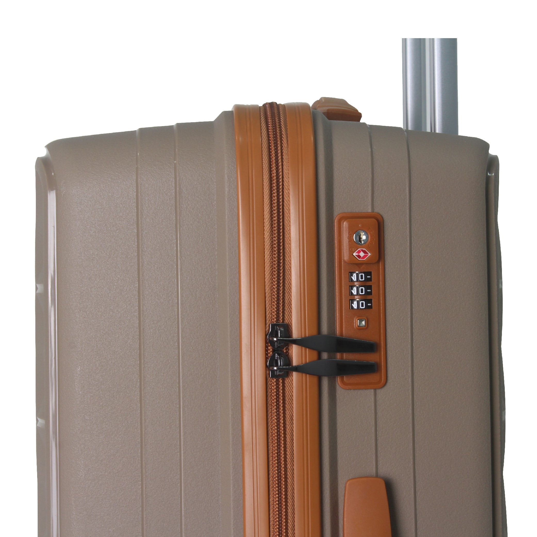 3-Piece Luggage Set Travel Lightweight Suitcases With Rolling Wheels, TSA Lock & Moulded Corner, Carry On Luggages For Business, Trip, (20"/24"/28"), Brown_voghion.com